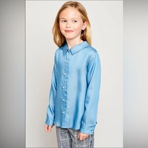 Girls Pearl Button Down Shirt